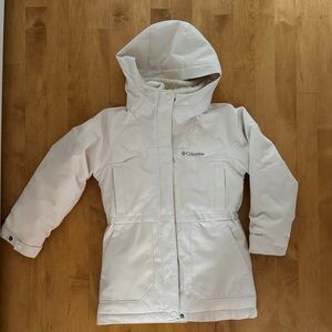 Columbia Ivory Hooded Parka size S 6-6x